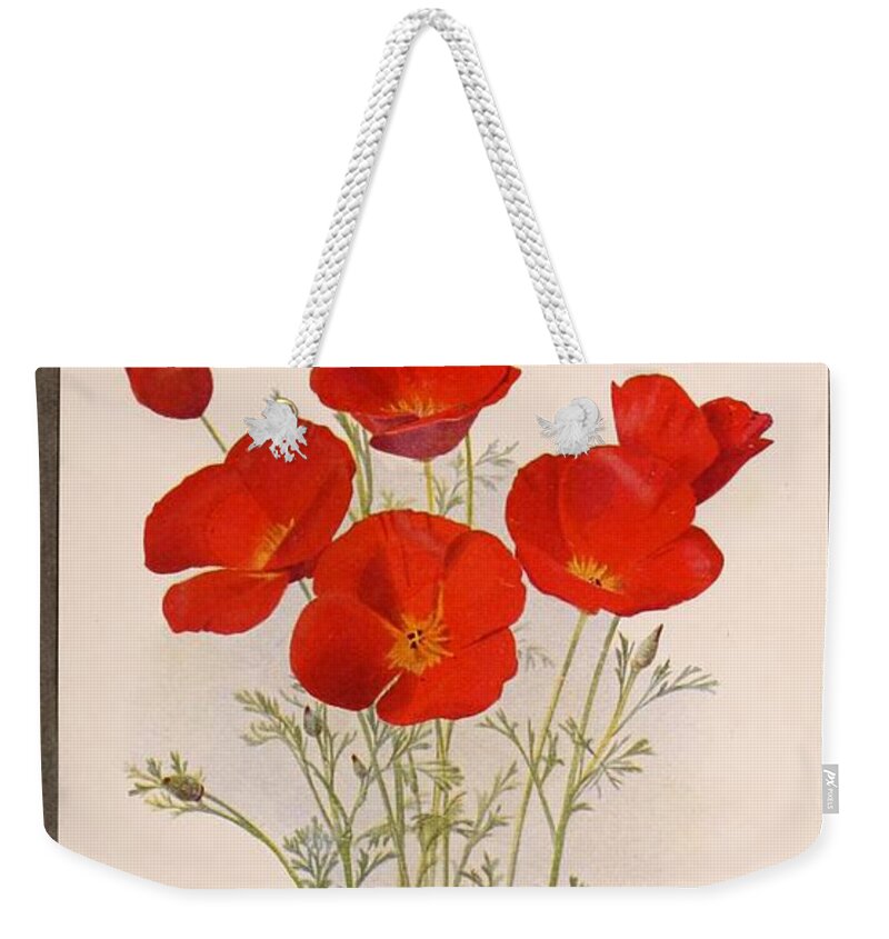 Flower Weekender Tote Bag featuring the mixed media Beautiful Vintage Flower #599 by World Art Collective