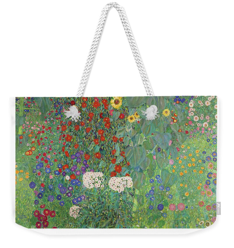 Gustav Klimt Weekender Tote Bag featuring the painting Farm Garden with Sunflowers by Gustav Klimt