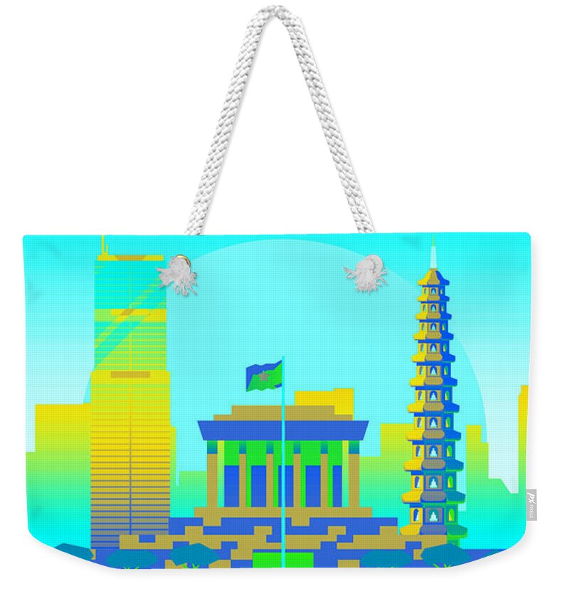 Oil On Canvas Weekender Tote Bag featuring the digital art Hanoi #6 by Celestial Images