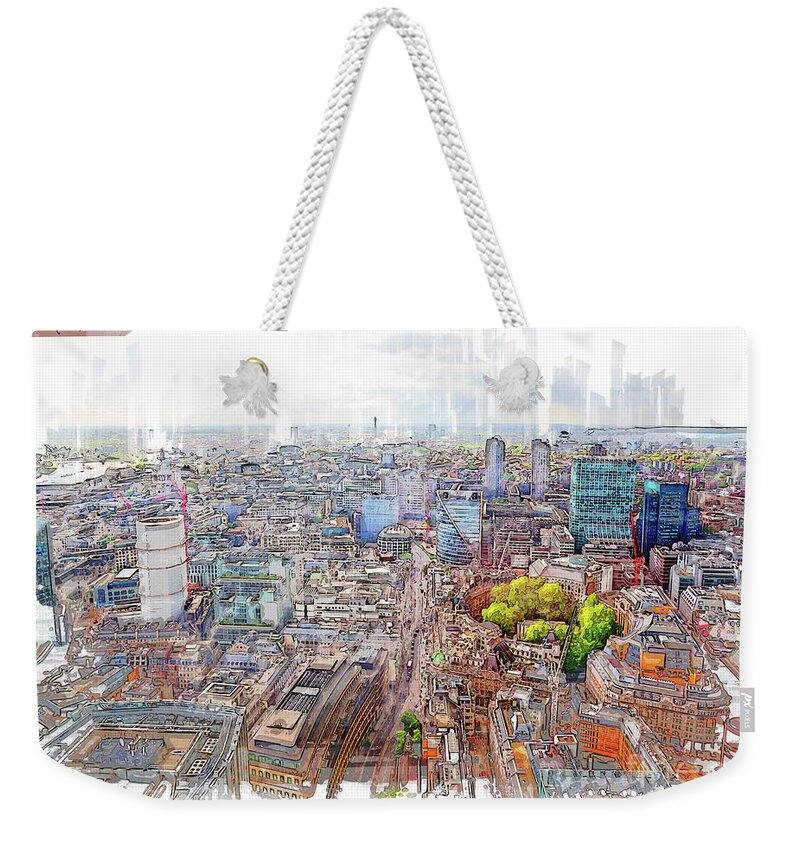 Sketch Weekender Tote Bag featuring the digital art London sketch #6 by Ariadna De Raadt