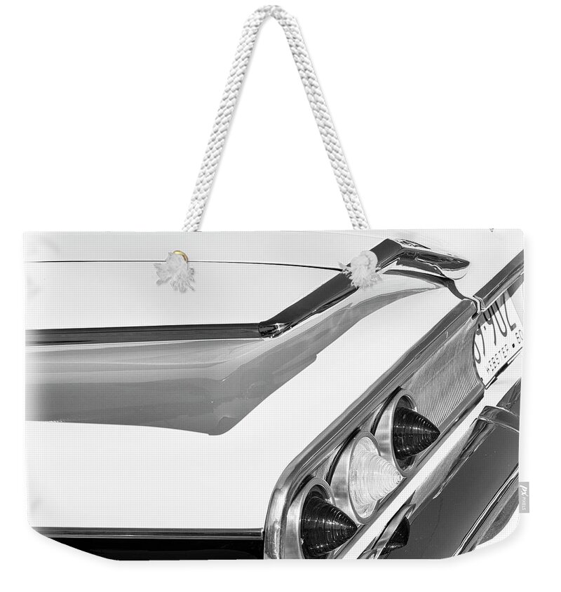Automotive Weekender Tote Bag featuring the photograph '60 Chevy #60 by Dennis Hedberg