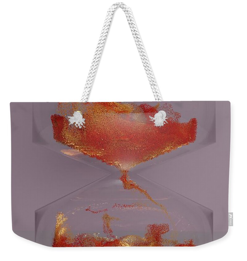 Nft Weekender Tote Bag featuring the digital art 601 Hour Glass Waves 2 by David Bridburg