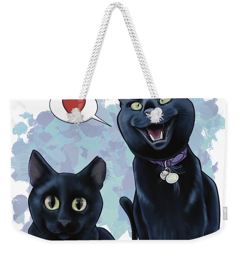 6492 Weekender Tote Bag featuring the drawing 6492 Hawk by Canine Caricatures By John LaFree