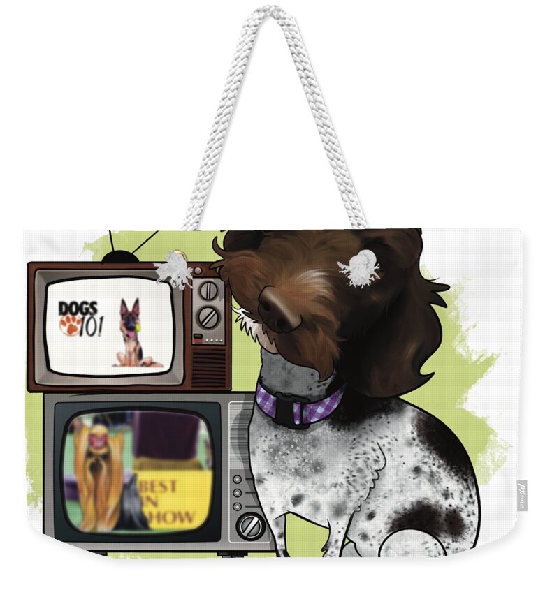 6568 Weekender Tote Bag featuring the drawing 6568 Kearns by Canine Caricatures By John LaFree
