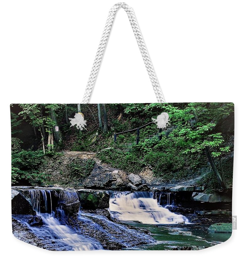 Waterfall Weekender Tote Bag featuring the photograph Henry Church Falls by Brad Nellis