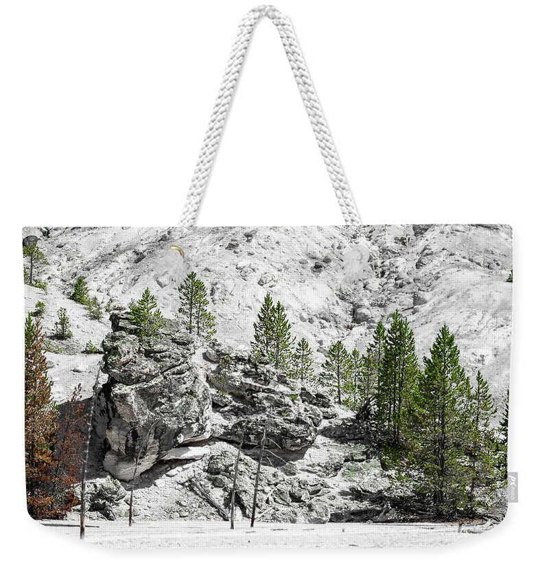 Outdoors Weekender Tote Bag featuring the photograph Mammoth Hot Springs in Yellowstone National Park. USA #8 by Alex Grichenko