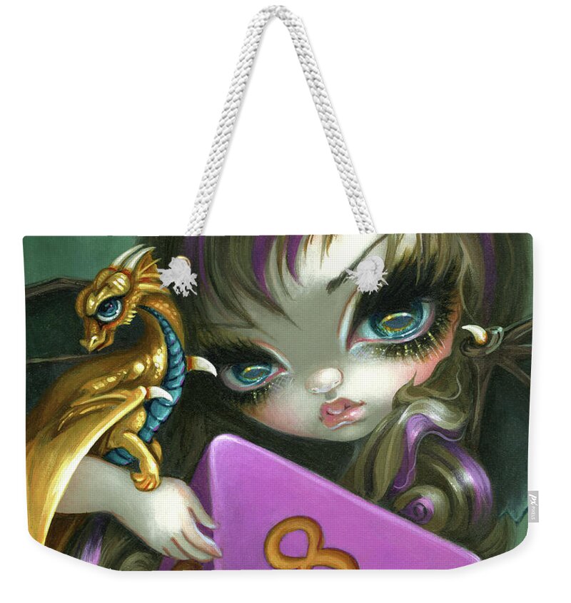 Jasmine Becket-griffith Weekender Tote Bag featuring the painting 8 Sided Dice Fairy by Jasmine Becket-Griffith