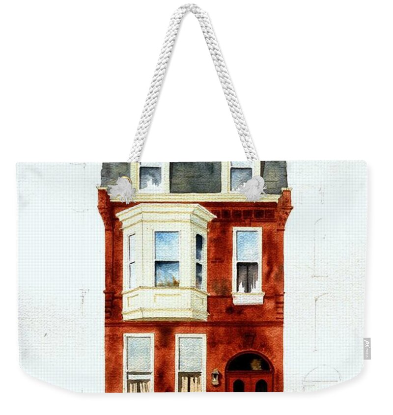 Watercolor Weekender Tote Bag featuring the painting 824 Jefferson St. by William Renzulli