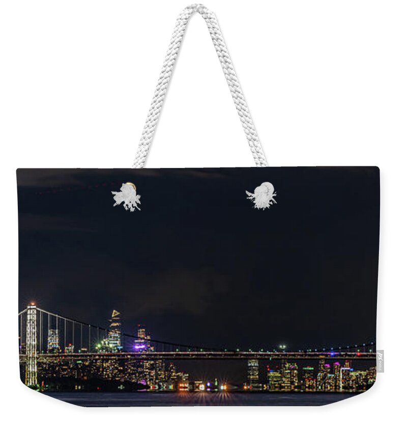 9/11 Weekender Tote Bag featuring the photograph 9/11 Tribute in Light by Kevin Suttlehan