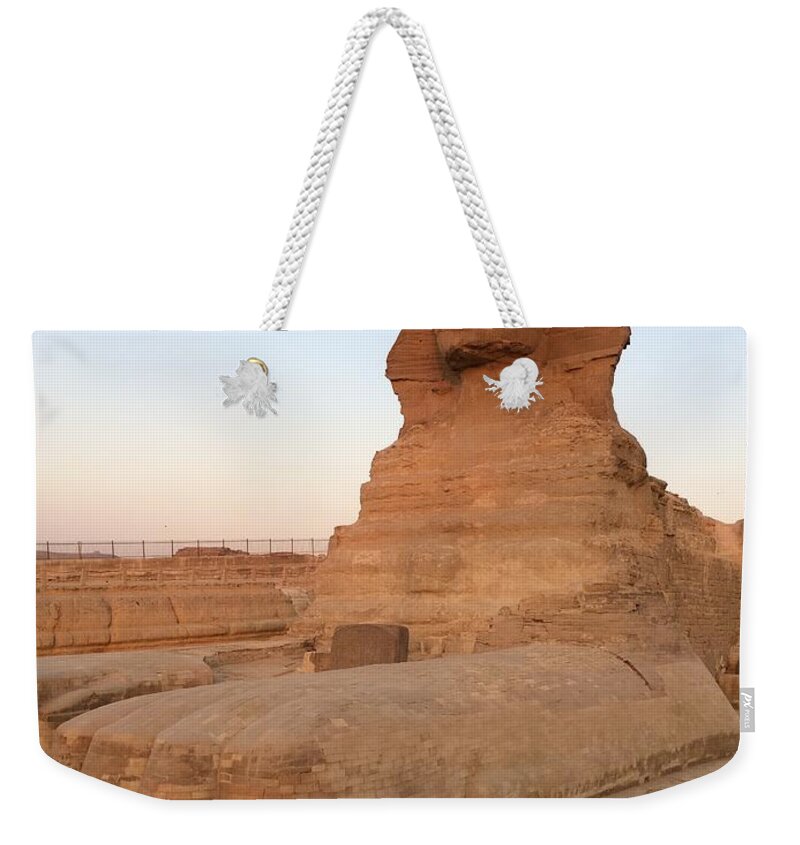Giza Weekender Tote Bag featuring the photograph Great Sphinx #9 by Trevor Grassi