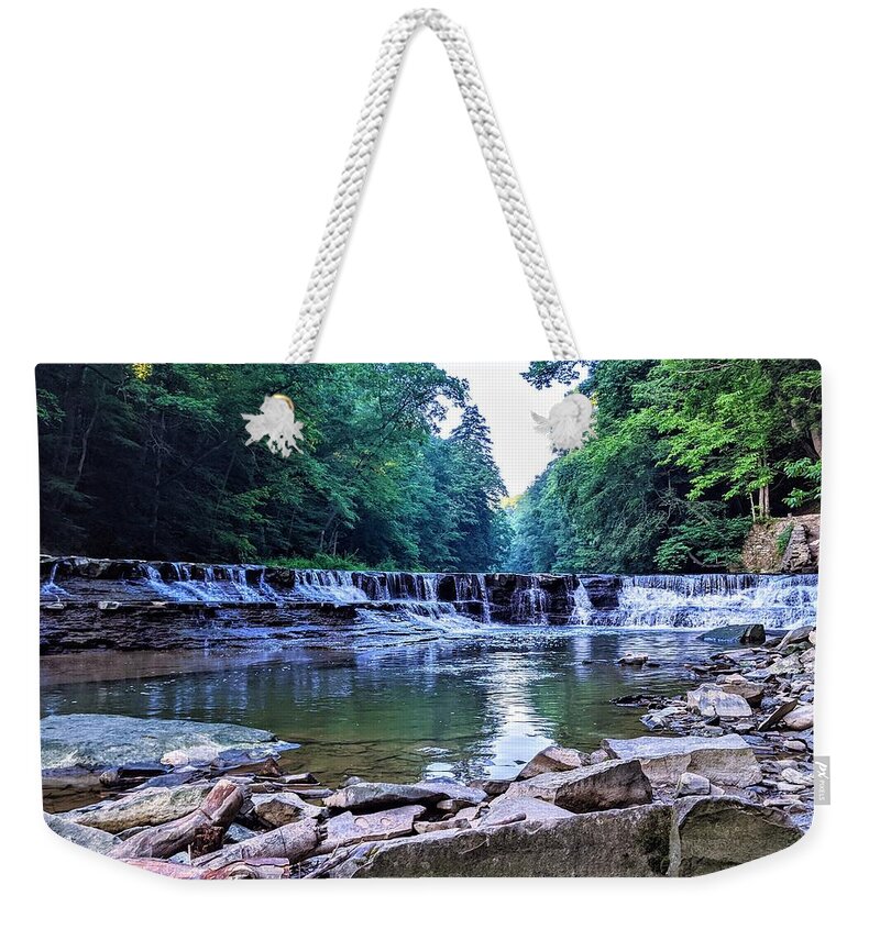 Waterfall Weekender Tote Bag featuring the photograph Henry Church Falls #9 by Brad Nellis