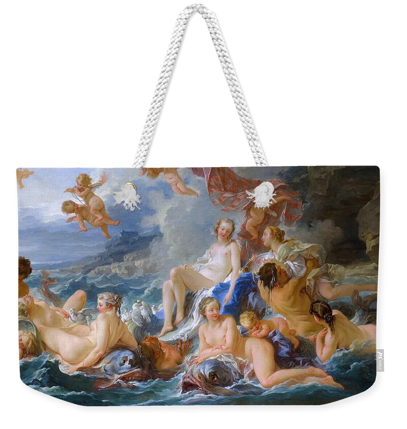 François Boucher Weekender Tote Bag featuring the painting The Triumph of Venus #9 by Francois Boucher