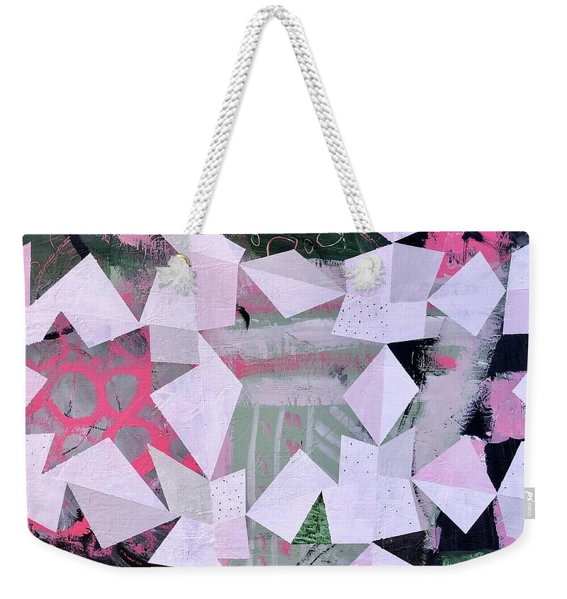 Abstract Weekender Tote Bag featuring the painting Stardoms by Cyndie Katz