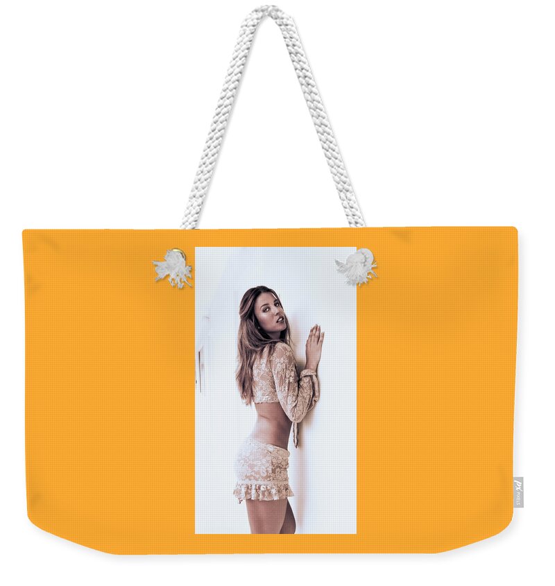 Supermodel Tatyana Liskina Weekender Tote Bag featuring the photograph Supermodel Tatyana Liskina Pin-Up 9530-100 by Amyn Nasser