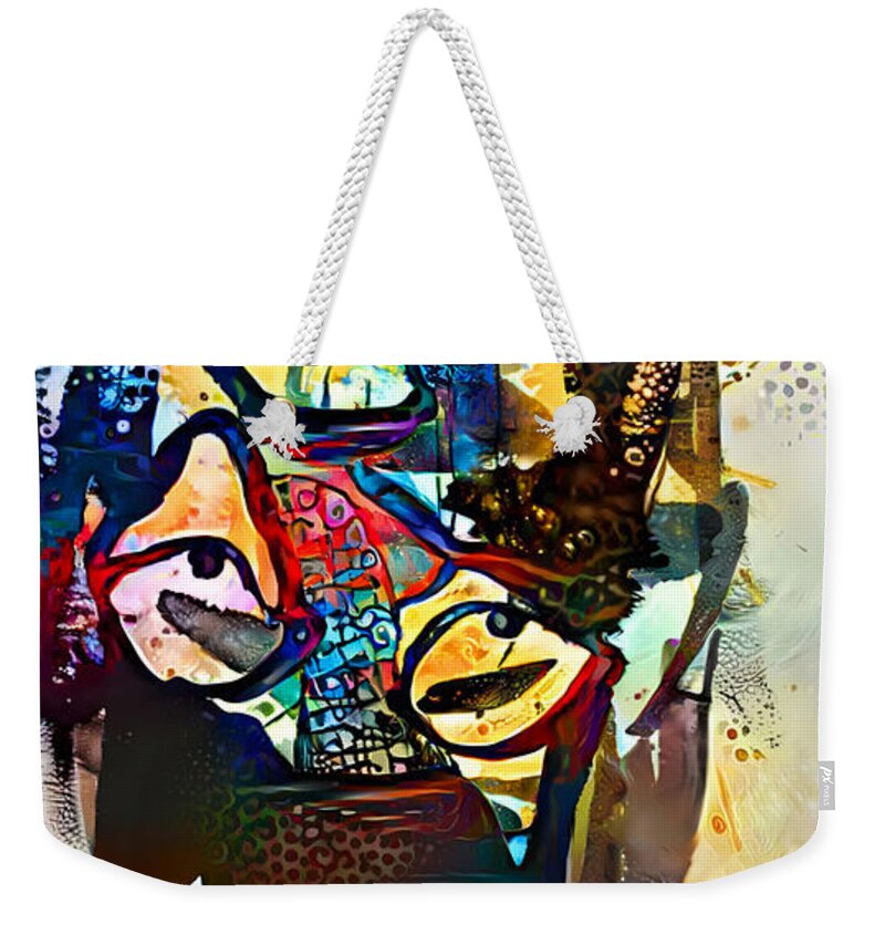 Contemporary Art Weekender Tote Bag featuring the digital art 99 by Jeremiah Ray