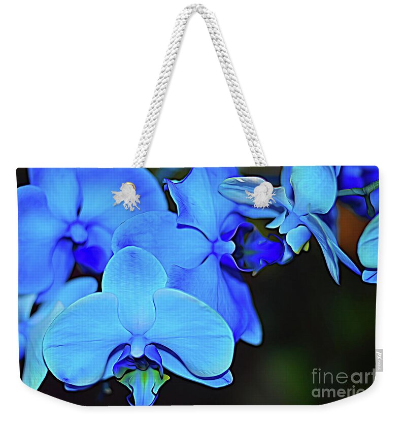 Orchids Weekender Tote Bag featuring the photograph A Blue Kiss by Diana Mary Sharpton
