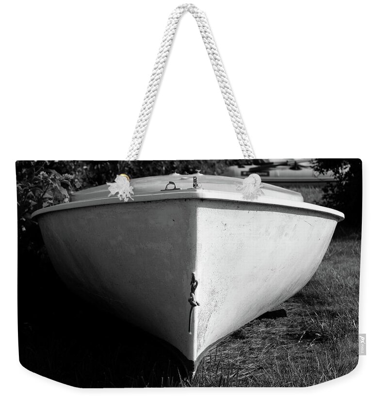 Rhode Island Weekender Tote Bag featuring the photograph A boat by Jim Feldman