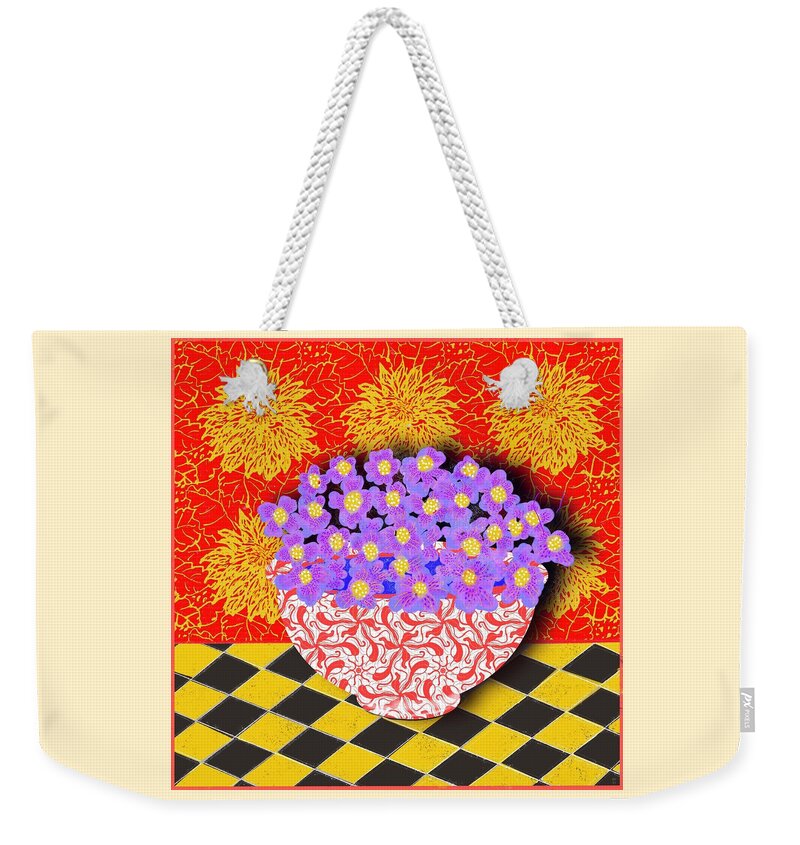  Weekender Tote Bag featuring the digital art A Cafe In France by Steve Hayhurst