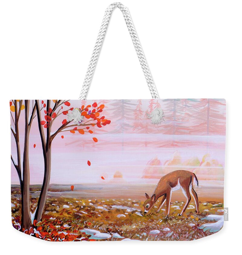 Fall Weekender Tote Bag featuring the painting A Change of Season by Cindy Thornton