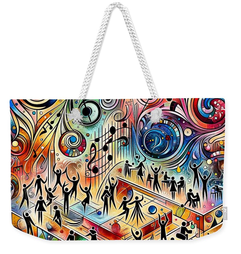 Abstract Collage Weekender Tote Bag featuring the digital art A collage of a party atmosphere -1 by Movie World Posters