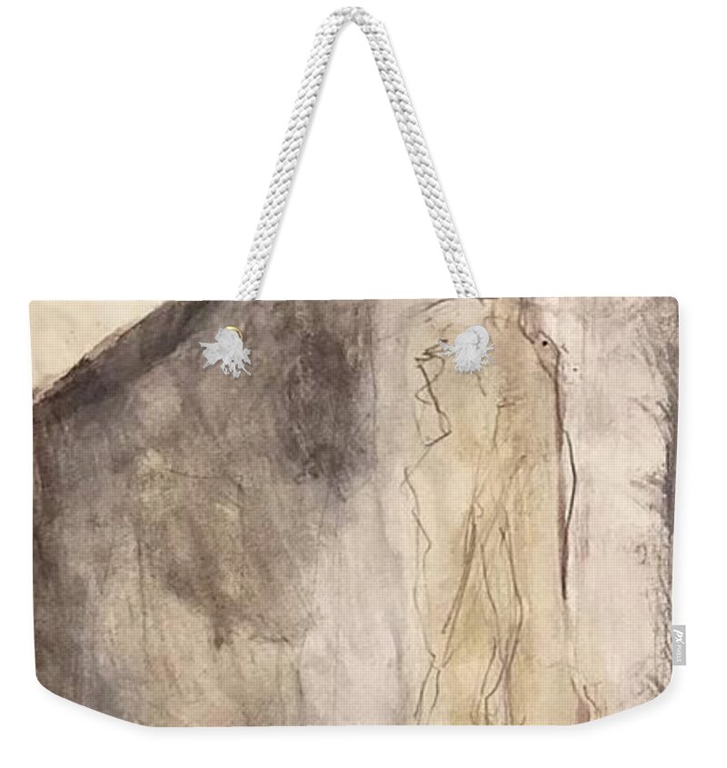 Paper Weekender Tote Bag featuring the painting A Couple In A Box by David Euler