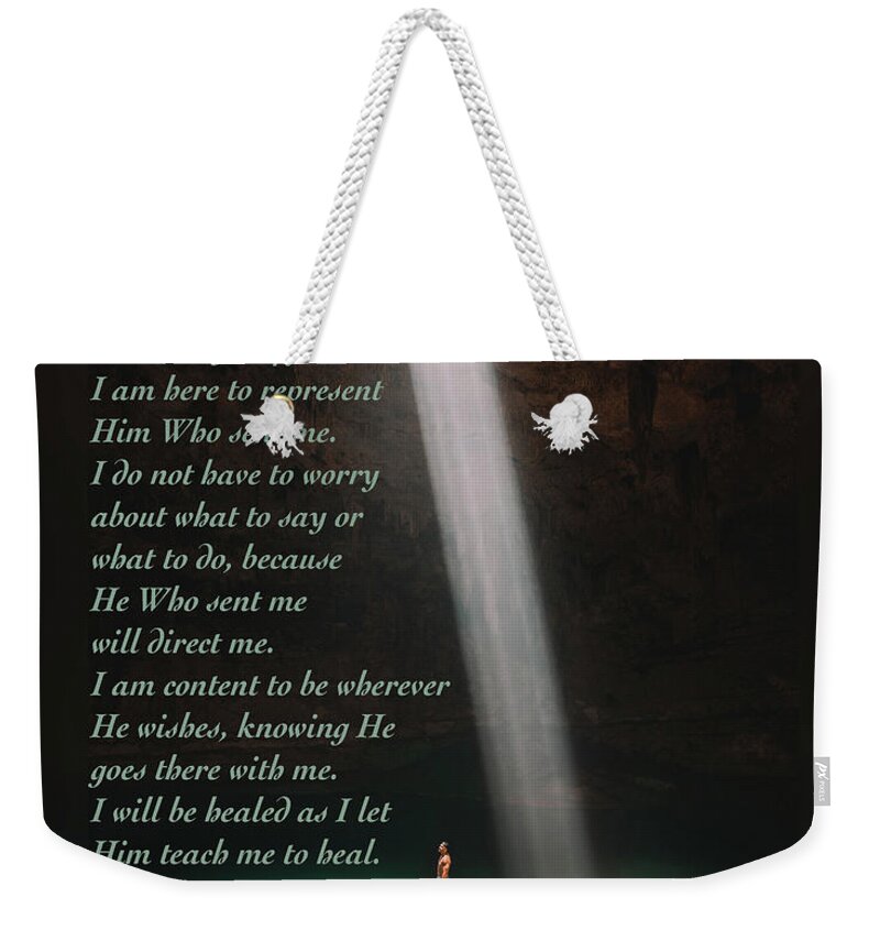 Acim Weekender Tote Bag featuring the digital art A Course In Miracles 3 by John Vincent Palozzi