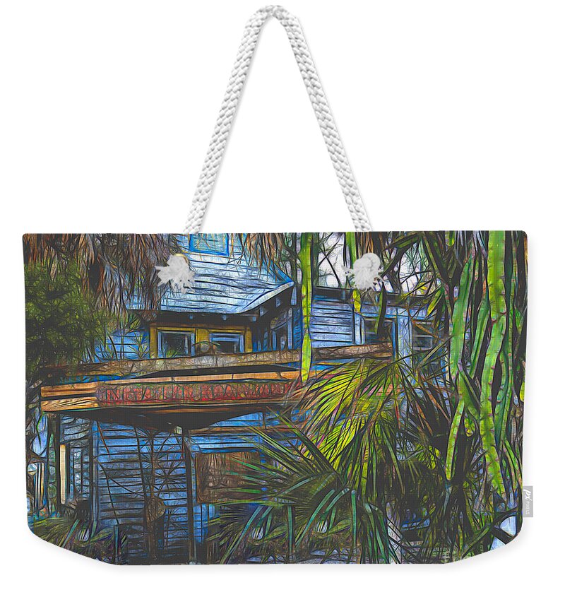 Florida Cracker House Weekender Tote Bag featuring the digital art A Cracker House in Cortez Florida by L Bosco