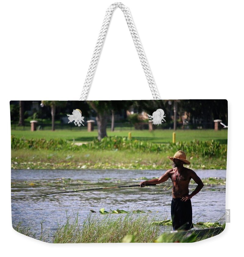 Fisherman Weekender Tote Bag featuring the photograph A Fishermans Paradise, Venetian Gardens by Philip And Robbie Bracco