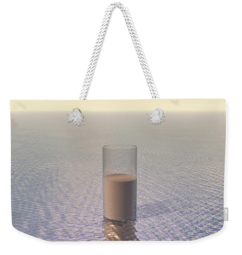 Sand Weekender Tote Bag featuring the digital art A Glass of Sand by Phil Perkins