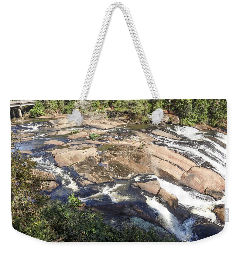 High Falls State Park Weekender Tote Bag featuring the photograph A High Falls Overview by Ed Williams