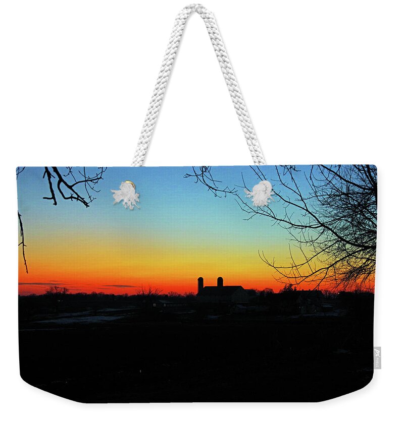 Sunset Weekender Tote Bag featuring the photograph A Lancaster County Sunset by Greg Graham