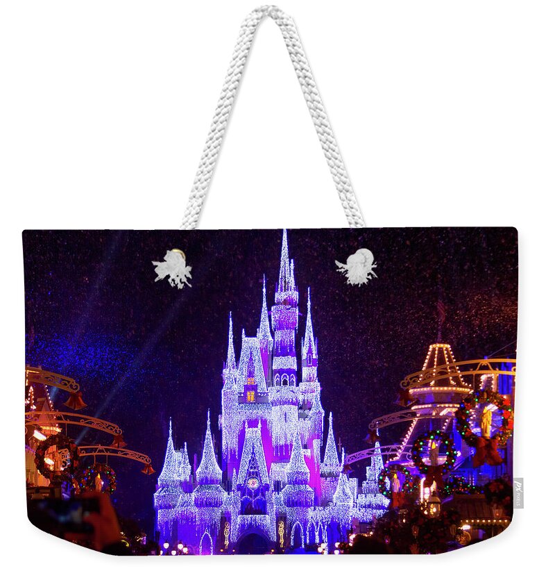 Magic Kingdom Weekender Tote Bag featuring the photograph A Magic Kingdom Christmas by Mark Andrew Thomas