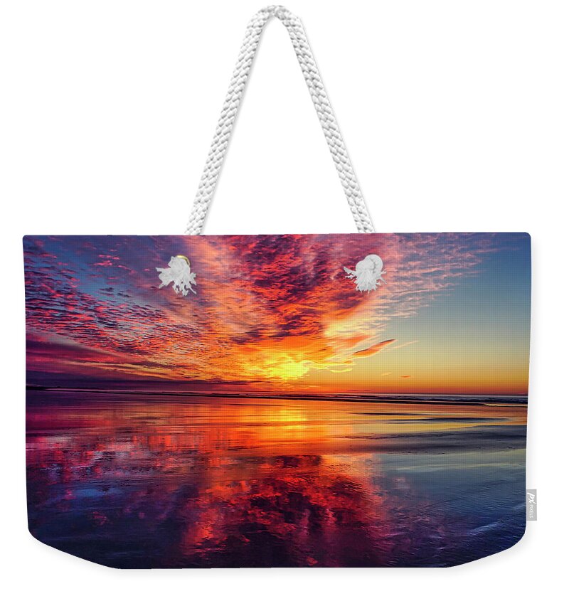 Ogunquit Beach Weekender Tote Bag featuring the photograph A Memorable Morning by Penny Polakoff
