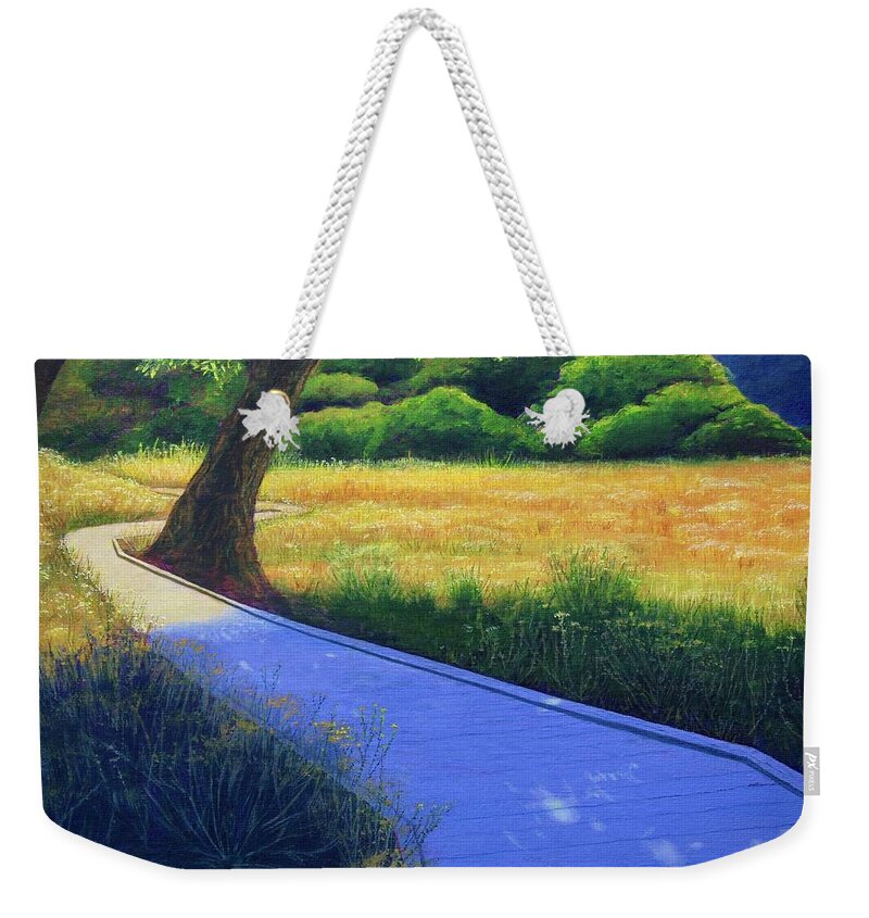Kim Mcclinton Weekender Tote Bag featuring the painting A Path a Day by Kim McClinton