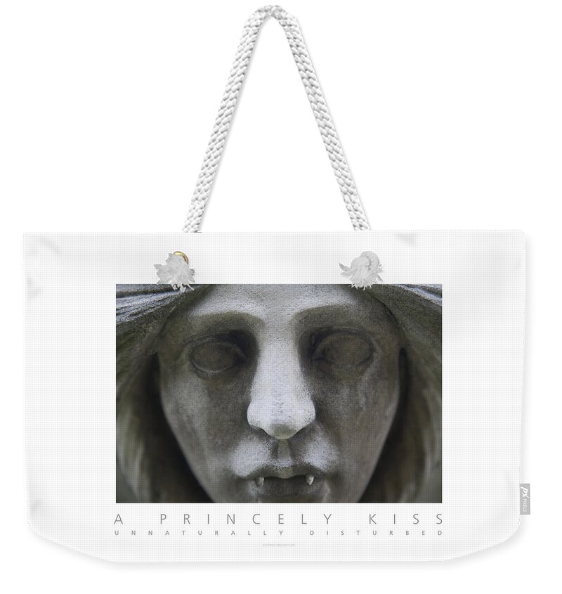 Statue Weekender Tote Bag featuring the photograph A Princely Kiss Unnaturally Disturbed Poster by David Davies