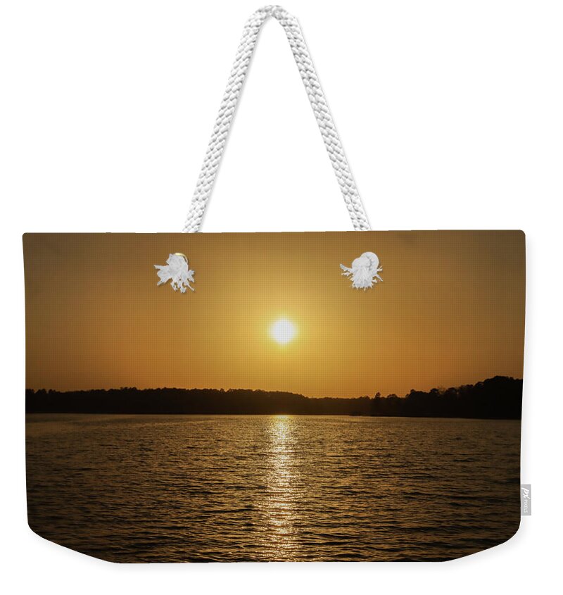 Lake Weekender Tote Bag featuring the photograph A Simple Golden Sunset by Ed Williams