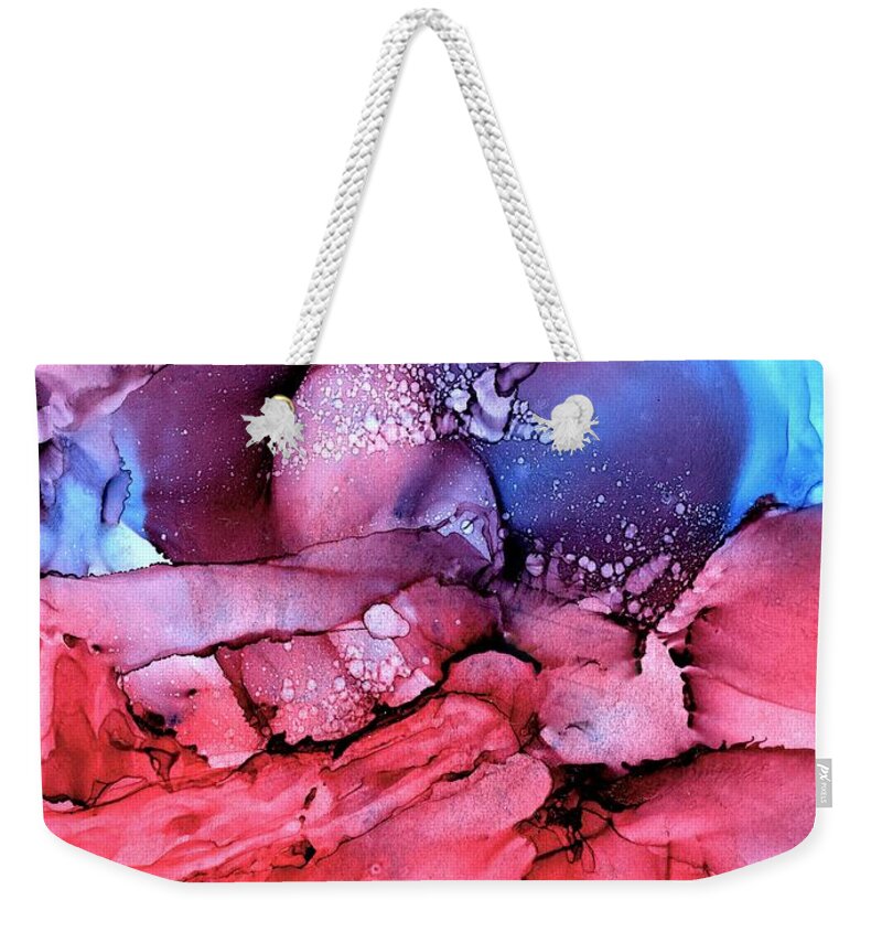 Alcohol Ink Weekender Tote Bag featuring the painting A thoroughfare of freedom beat by Angela Marinari