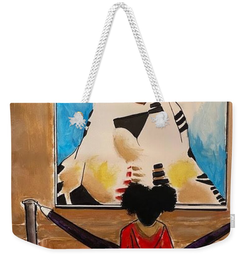  Weekender Tote Bag featuring the painting A Trip To The Gallery by Angie ONeal