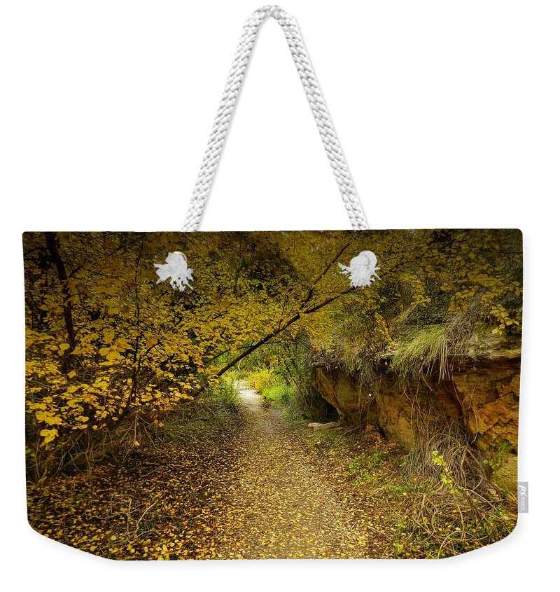 Autumnal Weekender Tote Bag featuring the photograph A True Autumn Day by Laura Putman