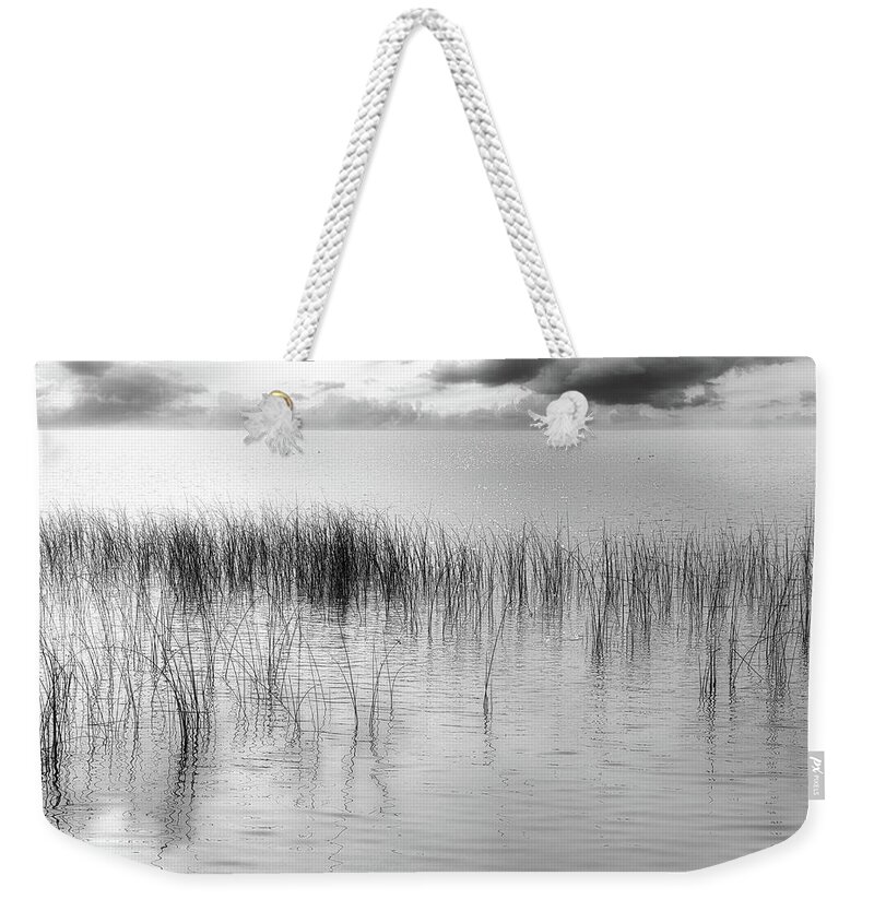 Black And White Photography Weekender Tote Bag featuring the photograph A View to the States by Allan Van Gasbeck