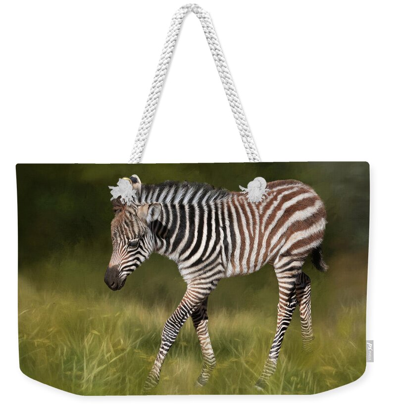 Zebra Weekender Tote Bag featuring the photograph A Walk On the Wild Side by Donna Kennedy