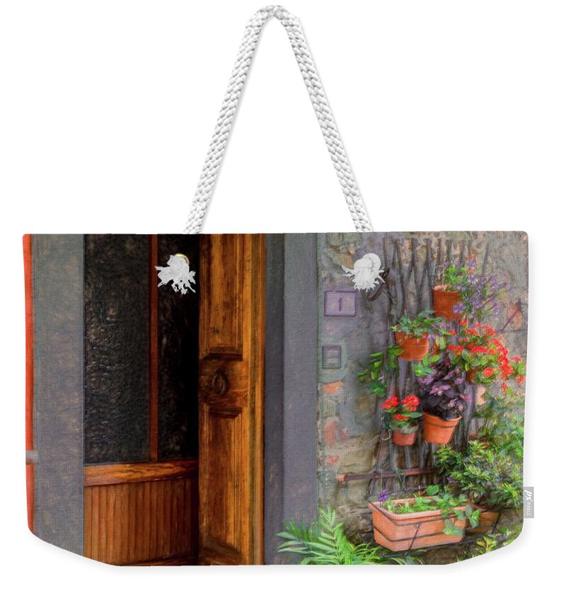 Tuscany Weekender Tote Bag featuring the photograph A Warm Tuscan Welcome by Marcy Wielfaert