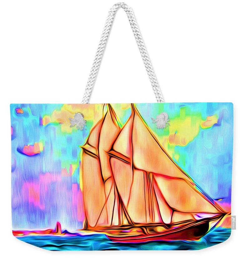 Abstract Weekender Tote Bag featuring the digital art A Wind at My Sails - Abstract by Ronald Mills