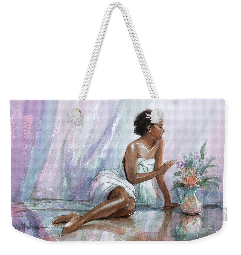 Woman Weekender Tote Bag featuring the painting A Woman's Touch by Steve Henderson