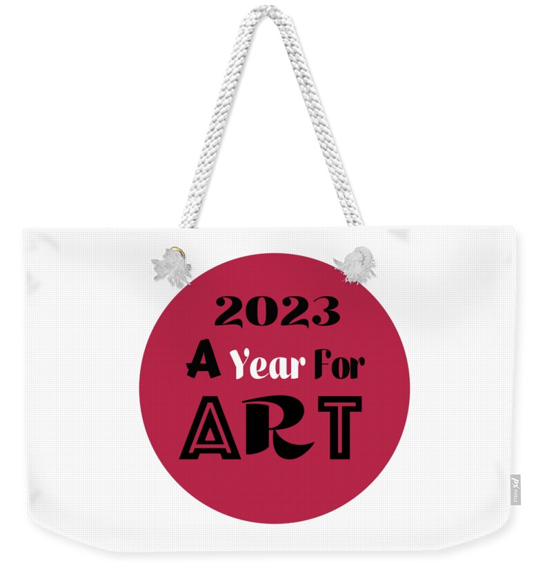 Magenta Weekender Tote Bag featuring the painting A Year For Art - Viva Magenta by Rafael Salazar