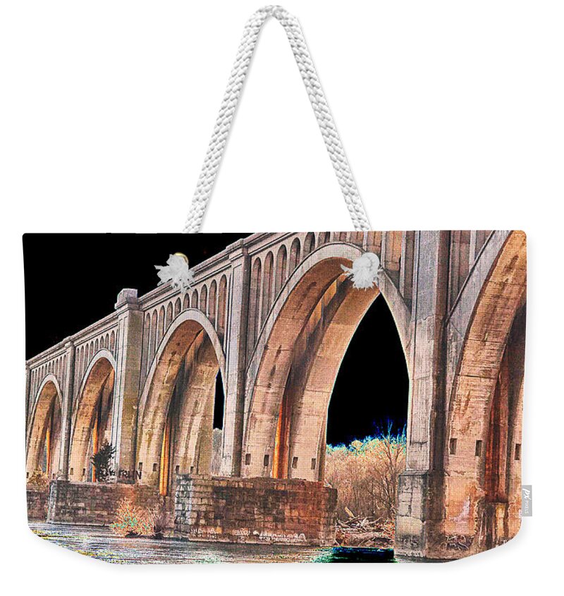  Weekender Tote Bag featuring the photograph A-Line bridge by Stephen Dorton