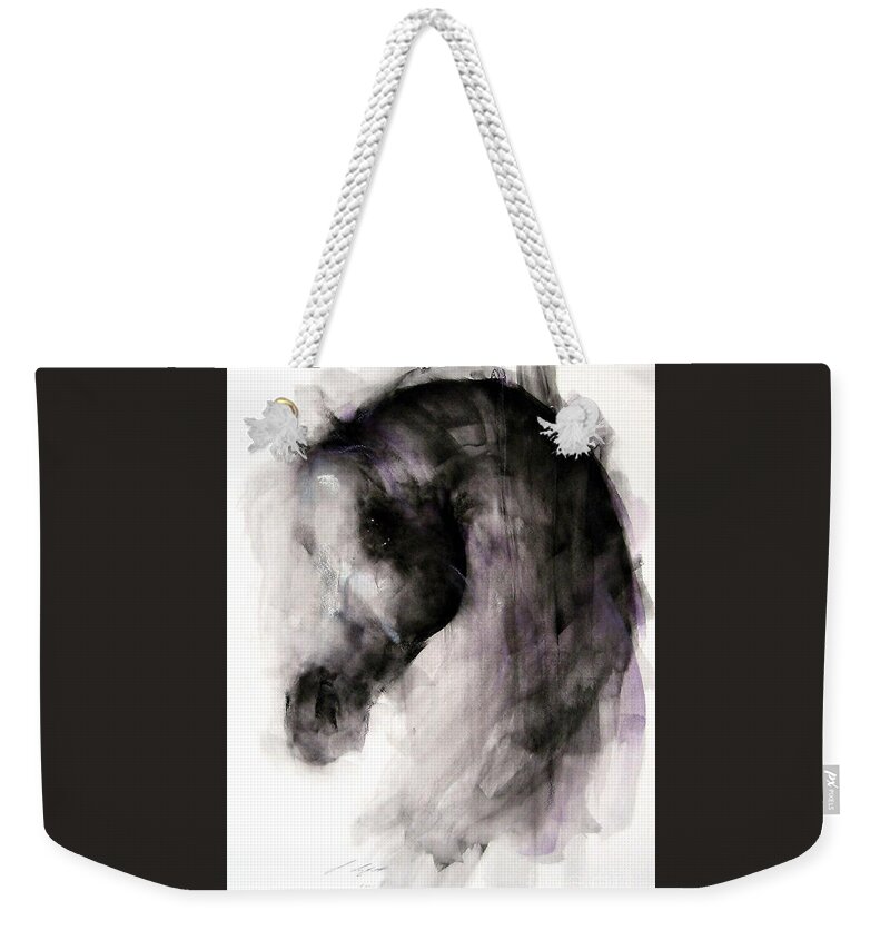 Horse Weekender Tote Bag featuring the painting Aaban by Janette Lockett