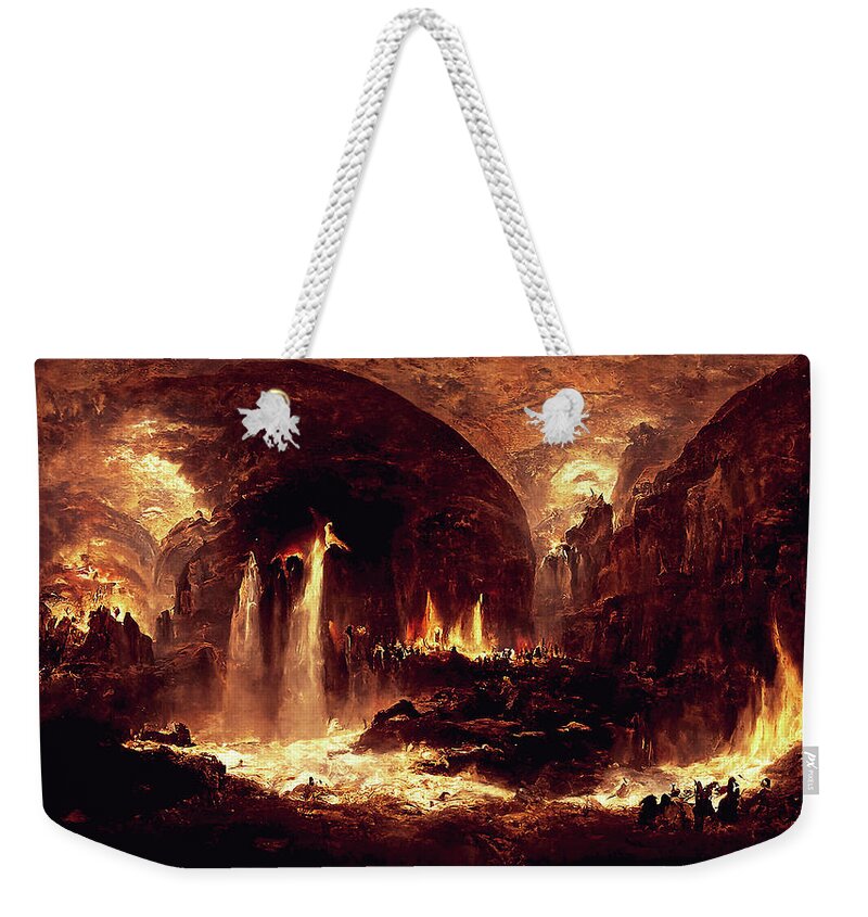 Dante Weekender Tote Bag featuring the painting Abandon all hope, you who enter here, 01 by AM FineArtPrints