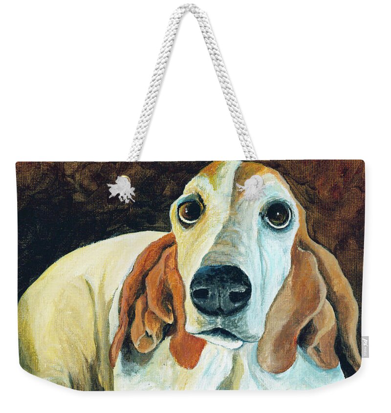 Dog Weekender Tote Bag featuring the painting Abigail by Darice Machel McGuire