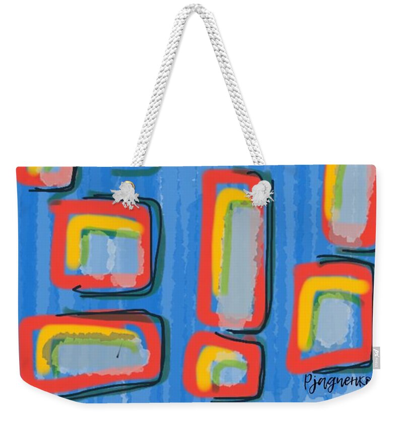 Abstract Weekender Tote Bag featuring the digital art Abstract #1 by Ljev Rjadcenko